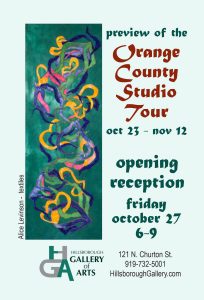 Orange County Artists Guild Open Studio Tour Preview Show @ Hillsborough Gallery of Arts | Hillsborough | North Carolina | United States