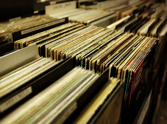 Collection of vinyl records.